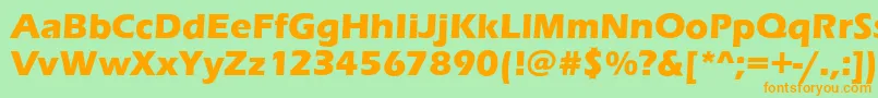EnnisBold-Schriftart – Orangefarbene Schriften auf grünem Hintergrund