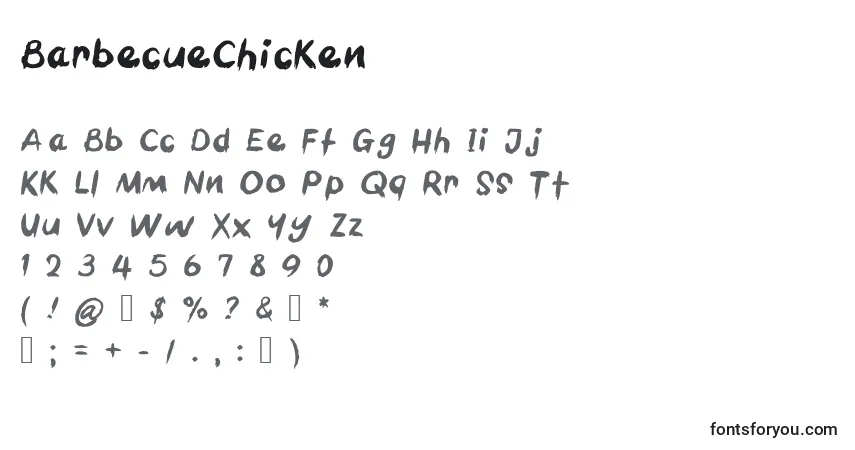 Шрифт BarbecueChicken – алфавит, цифры, специальные символы