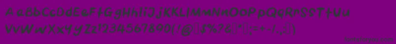 フォントBarbecueChicken – 紫の背景に黒い文字