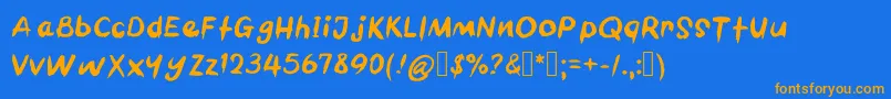 BarbecueChicken Font – Orange Fonts on Blue Background