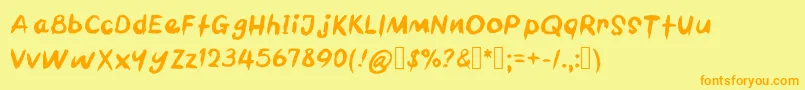 BarbecueChicken Font – Orange Fonts on Yellow Background
