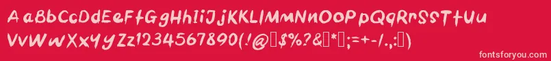 Więcej informacji o czcionce BarbecueChicken Czcionka BarbecueChicken – różowe czcionki na czerwonym tle