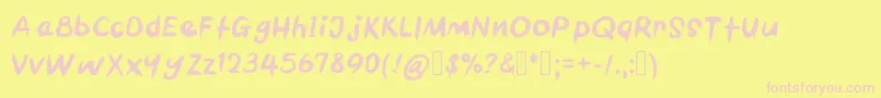 BarbecueChicken Font – Pink Fonts on Yellow Background