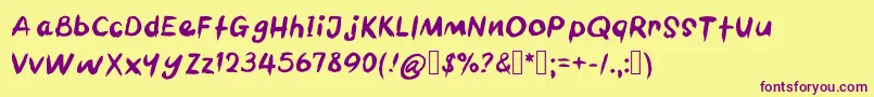 BarbecueChicken Font – Purple Fonts on Yellow Background