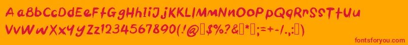 BarbecueChicken Font – Red Fonts on Orange Background