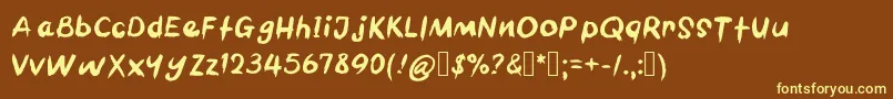 BarbecueChicken Font – Yellow Fonts on Brown Background