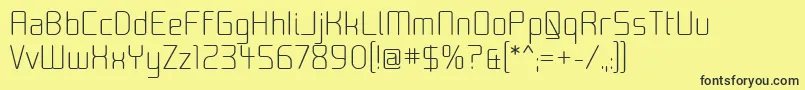 フォントMoon00 – 黒い文字の黄色い背景