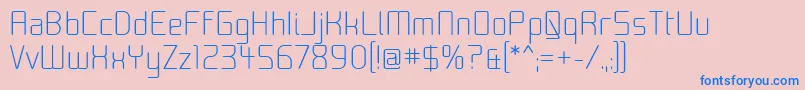 Moon00-fontti – siniset fontit vaaleanpunaisella taustalla