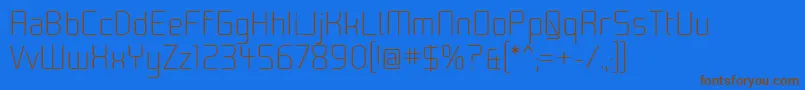 Moon00-fontti – ruskeat fontit sinisellä taustalla