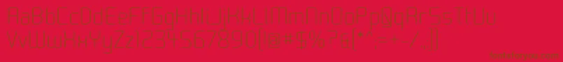 フォントMoon00 – 赤い背景に茶色の文字
