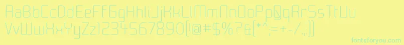 フォントMoon00 – 黄色い背景に緑の文字