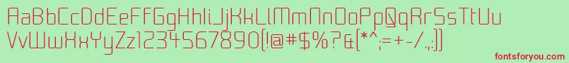 Moon00-fontti – punaiset fontit vihreällä taustalla