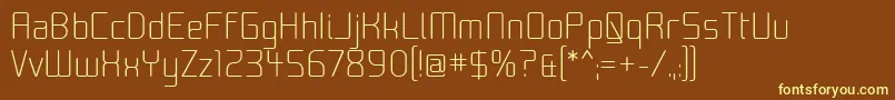 Moon00-fontti – keltaiset fontit ruskealla taustalla