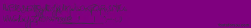 MonsieurPomme-Schriftart – Schwarze Schriften auf violettem Hintergrund