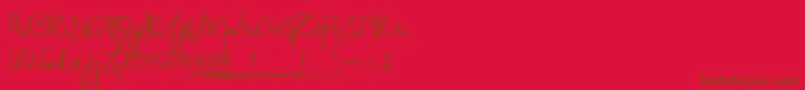 MonsieurPomme Font – Brown Fonts on Red Background