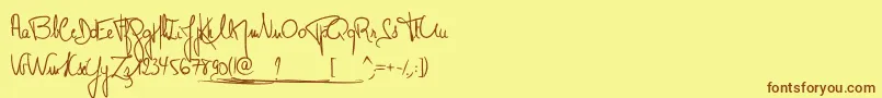MonsieurPomme Font – Brown Fonts on Yellow Background