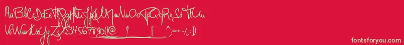 MonsieurPomme Font – Green Fonts on Red Background
