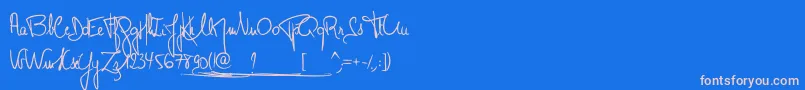 MonsieurPomme Font – Pink Fonts on Blue Background