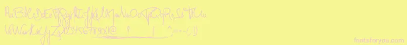 Подробнее о шрифте MonsieurPomme Шрифт MonsieurPomme – розовые шрифты на жёлтом фоне