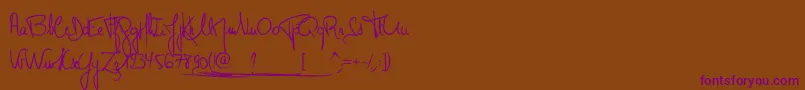 MonsieurPomme Font – Purple Fonts on Brown Background