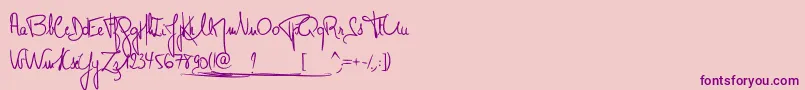 Police MonsieurPomme – polices violettes sur fond rose