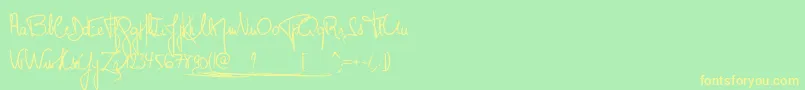 MonsieurPomme Font – Yellow Fonts on Green Background