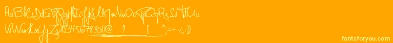 MonsieurPomme Font – Yellow Fonts on Orange Background