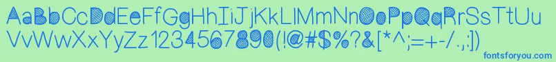 Mixcrosshatch Font – Blue Fonts on Green Background