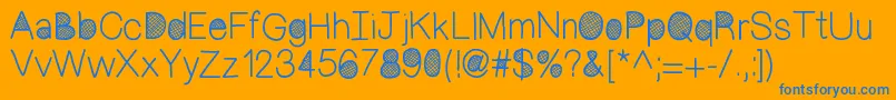 Mixcrosshatch Font – Blue Fonts on Orange Background