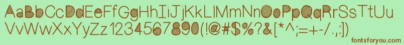 Mixcrosshatch Font – Brown Fonts on Green Background