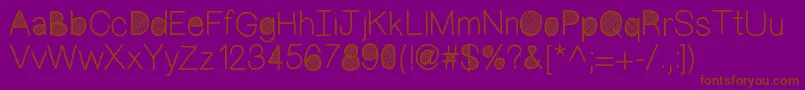 Mixcrosshatch-Schriftart – Braune Schriften auf violettem Hintergrund