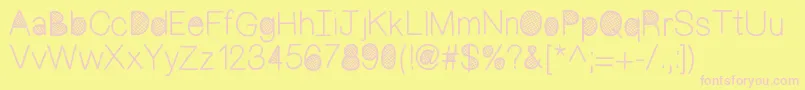 Mixcrosshatch Font – Pink Fonts on Yellow Background