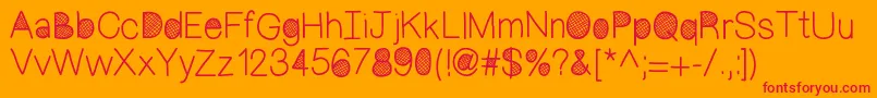 Mixcrosshatch-Schriftart – Rote Schriften auf orangefarbenem Hintergrund