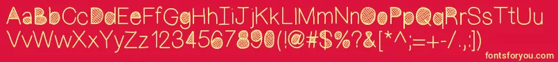 Mixcrosshatch Font – Yellow Fonts on Red Background