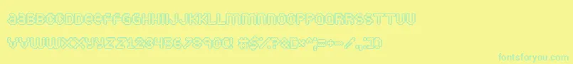 Puffyd Font – Green Fonts on Yellow Background