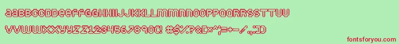 Puffyd Font – Red Fonts on Green Background