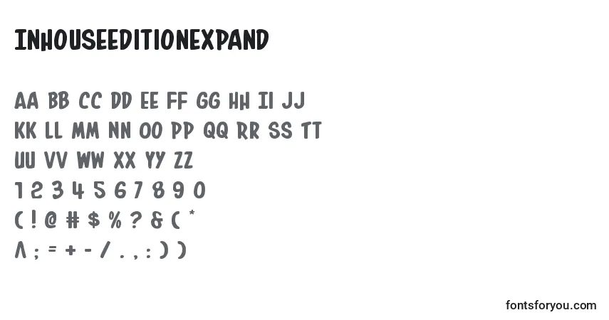 Шрифт Inhouseeditionexpand – алфавит, цифры, специальные символы