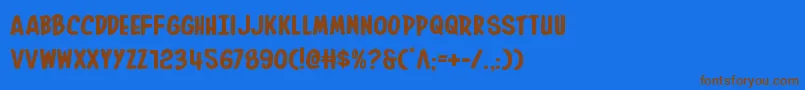 フォントInhouseeditionexpand – 茶色の文字が青い背景にあります。