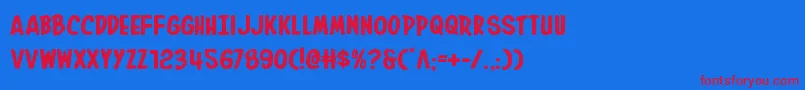 Inhouseeditionexpand Font – Red Fonts on Blue Background