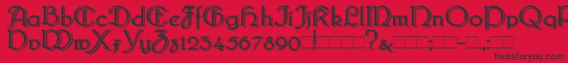 BridgnorthBlocked Font – Black Fonts on Red Background