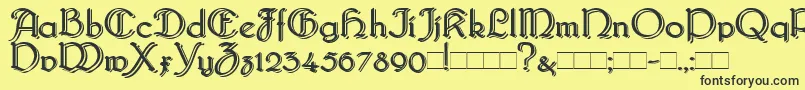 BridgnorthBlocked Font – Black Fonts on Yellow Background