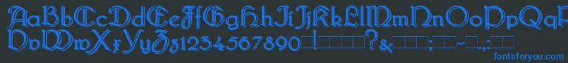 BridgnorthBlocked Font – Blue Fonts on Black Background