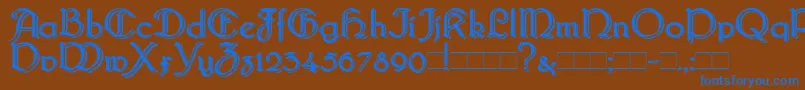 BridgnorthBlocked Font – Blue Fonts on Brown Background