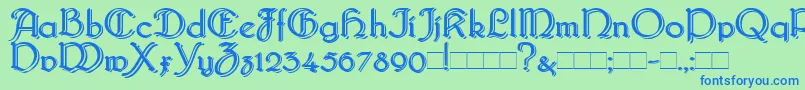 BridgnorthBlocked Font – Blue Fonts on Green Background