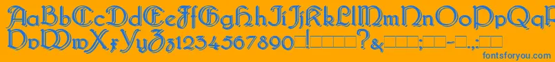 BridgnorthBlocked Font – Blue Fonts on Orange Background