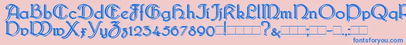 BridgnorthBlocked Font – Blue Fonts on Pink Background