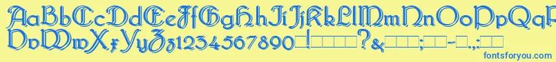 BridgnorthBlocked Font – Blue Fonts on Yellow Background