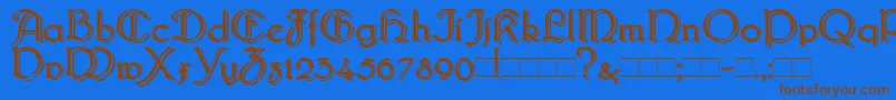 BridgnorthBlocked Font – Brown Fonts on Blue Background