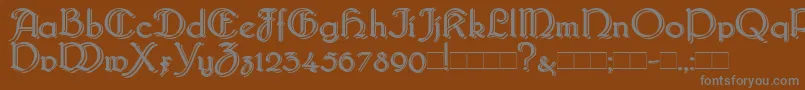 Czcionka BridgnorthBlocked – szare czcionki na brązowym tle