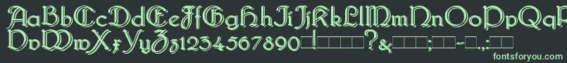 BridgnorthBlocked-fontti – vihreät fontit mustalla taustalla